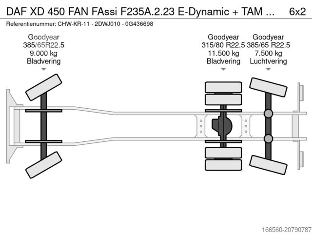Transport de conteneurs (chariot élévateur) DAF XD 450 FAN FAssi F235A.2.23 E-Dynamic + TAM T20...