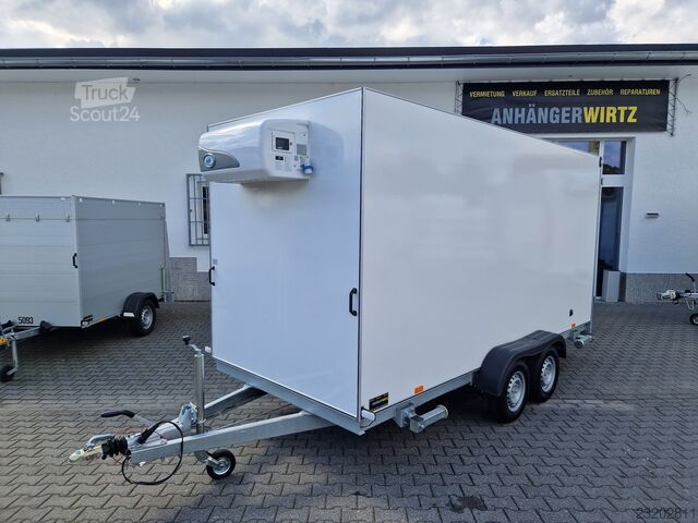 Skr. chlad./iz./pro cerst. výr. trailershop großer Lebensmittel Kühlanhänger Aluwanne mit Seitentür 230V Arktik 2000 Kühlung