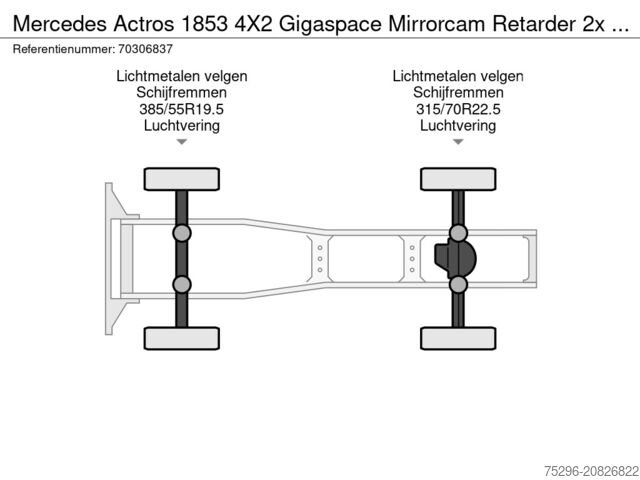 Стандарт-СЗМ Mercedes Actros 1853 4X2 Gigaspace Mirrorcam Retarder 2x...