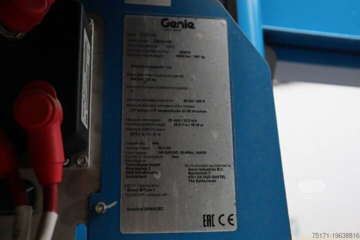 Mafsallı teleskopik çalışma platformu Genie Z60/37FE Valid Inspection, *Guarantee! Hybrid, 4x4