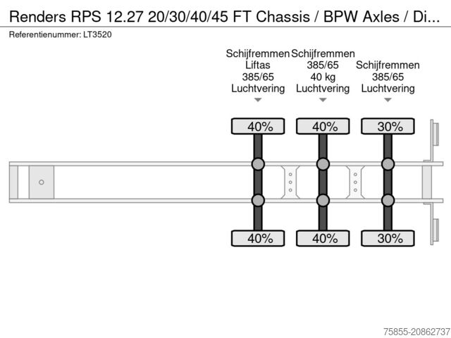 Container transport Renders RPS 12.27 20/30/40/45 FT Chassis / BPW Axles / ...
