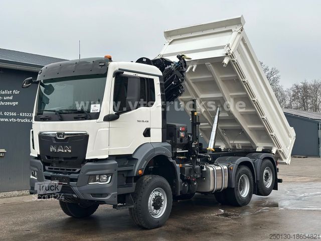Trijų pusių savivartis sunkvežimis MAN TGS 28.430 6x4-4,DSK, HIAB Ladekran *NEU*