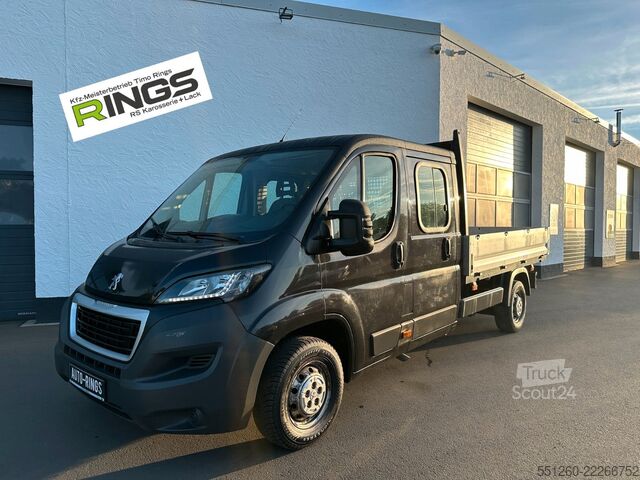 Dubă pick-up PEUGEOT Boxer DoKa mit Pritsche | Kran | AHK | Klima