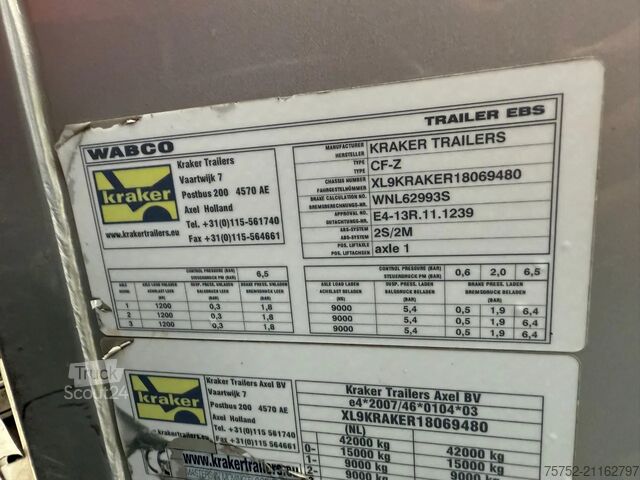 Ruchoma podłoga Kraker CF 200 92m3 Cargo Floor Liftas Alcoa Zilver met...