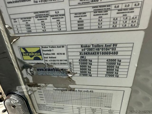 Ruchoma podłoga Kraker CF 200 92m3 Cargo Floor Liftas Alcoa Zilver met...