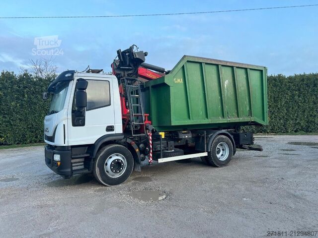 Camión portacontenedores de gancho Iveco IVECO EUROCARGO 160E25K SCARRABILE CON GRU