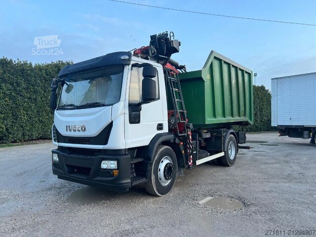 Camión portacontenedores de gancho Iveco IVECO EUROCARGO 160E25K SCARRABILE CON GRU