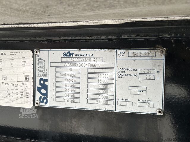 Gekoeld/bevroren transport SOR Iberica SOR-S3E / Carrier Vector 1550 / Frigo / Loadlif...