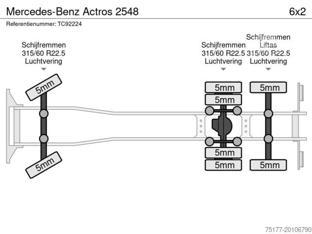 Skjutbar presenning Mercedes-Benz Actros 2548