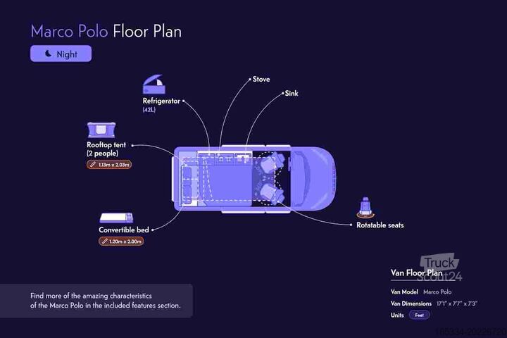 Caravană/motorhome Mercedes Marco Polo 250d | Luxus-Camper | 2 Schlafplätze | Küche