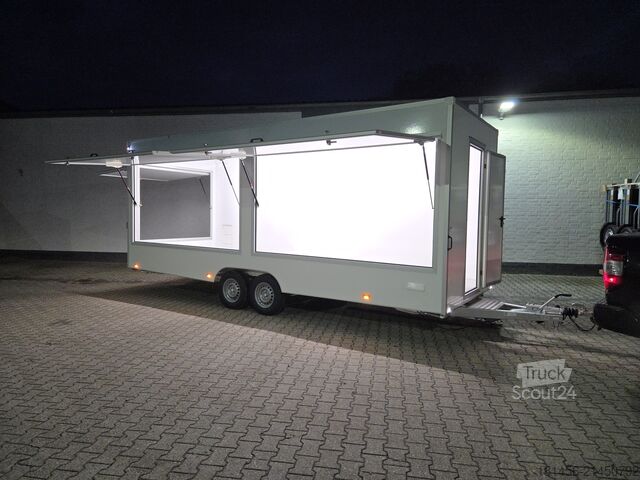 Verkoopaanhanger trailershop Verkaufsanhänger 620x220x230cm 3 Klappen