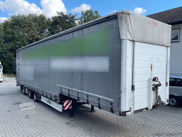 Низкорамный полуприцеп FLIEGL SDS410 Tieflader Gardine Jumbo Plane Lenkachse