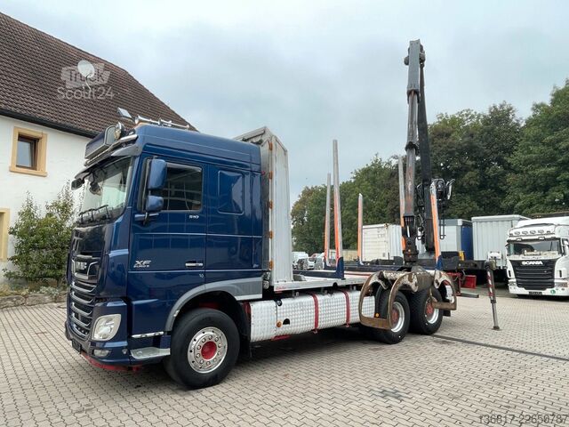 Лісовоз DAF XF 510 FAT 6x4 Holztransport Ladekran Palfinger