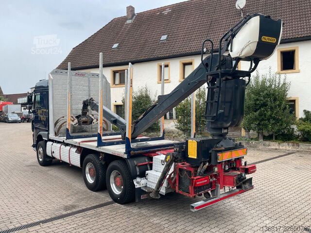 Лісовоз DAF XF 510 FAT 6x4 Holztransport Ladekran Palfinger