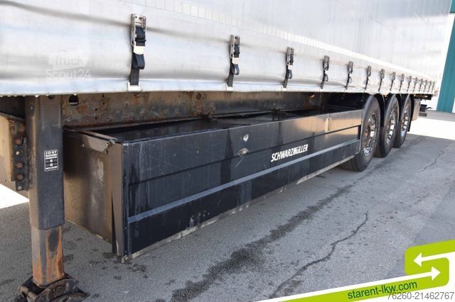 Open oplegger met zeil SCHWARZMÜLLER Palettenkasten SAF Liftachse TÜV 05/26