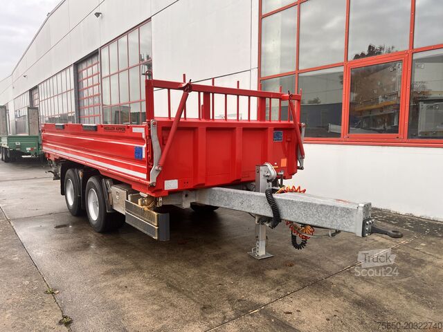 Üç yöne devirmeli römork Meiller MZDAL  18 t Tandemkipper Tieflader hydraulischer Klappe, neuwertig