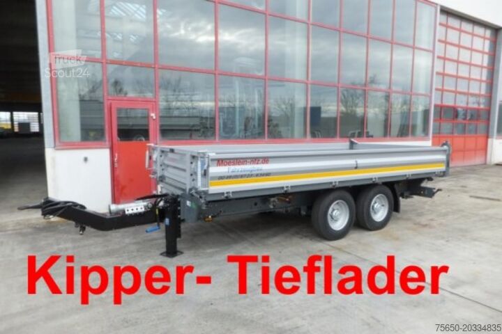 Pašizgāzēja piekabe Möslein TTD11 Orange  neuer Tandem 3- Seitenkipper Tieflader-- Neufahrzeug --