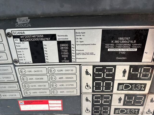  Scania K 360 OmniExpress 6x2*4 AC / AUXILIARY HEATER