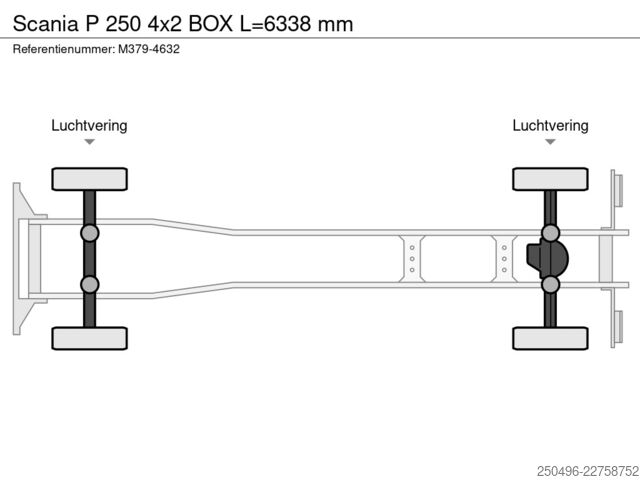 Těleso skříně Scania P 250 4x2 BOX L=6338 mm