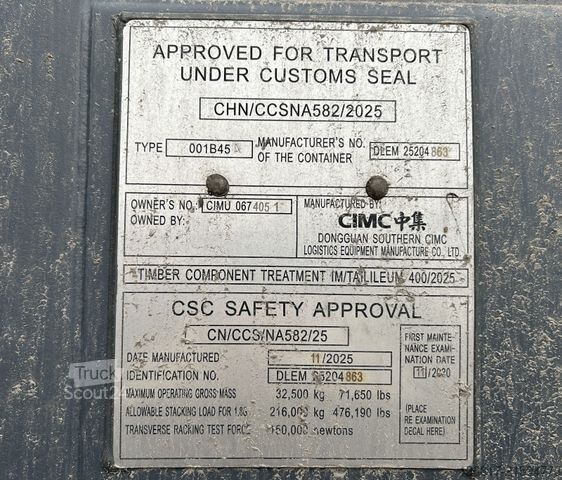 Swap body semitrailer  Seecontainer 40 ft High Cube Container neuwertig