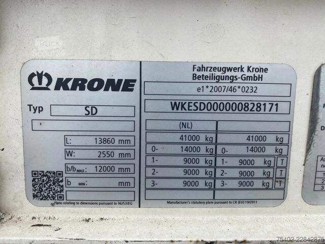 Плъзгащи се брезенти Krone SD Tautliner / Boorden / Dhollandia Laadklep / ...