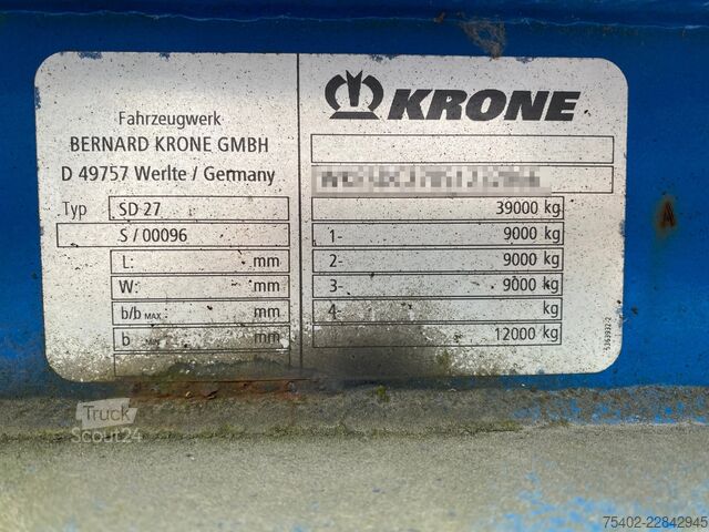 Konteineru pārvadājumi Krone SD 27 / Conatiner chassis / 40 FT / BPW