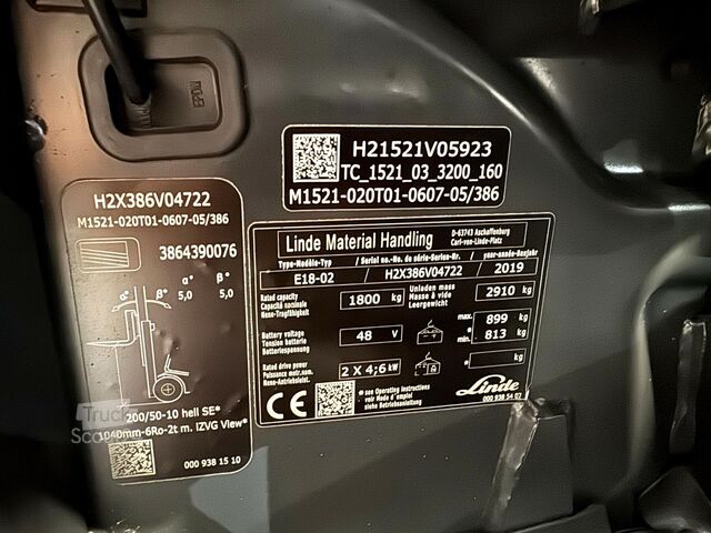 06/2023 akumuliatorius S + UVV 07/27 šoninė apsauga. Linde E 18