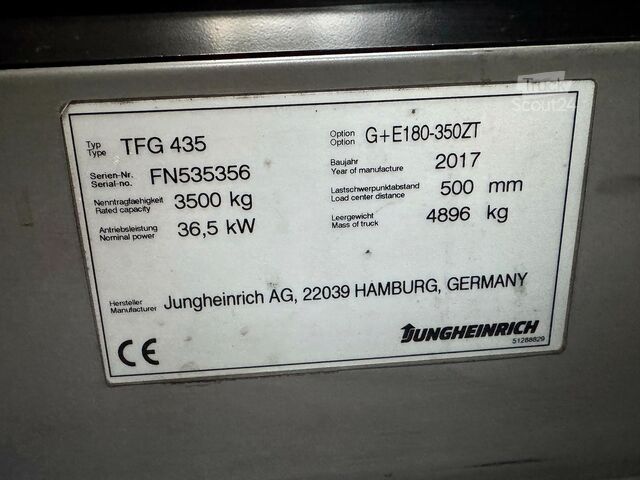 UVV 05/27, 3. versija, sānu pārvietotājs, LPG, 3 483 m/h Jungheinrich TFG 435