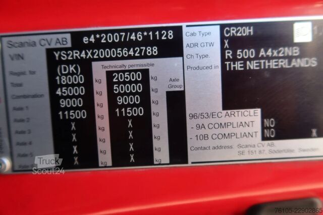  Scania R500 NGS 4x2 Trekker met kraan HMF 1920