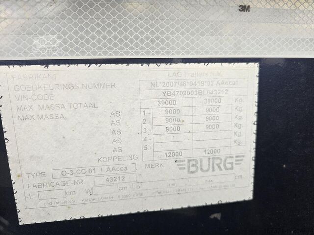 Containervervoer LAG 0-3-CC /TANK CONTAINER CHASSIS  ADR/ BPW DISC /...