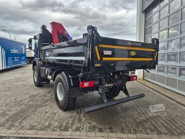 Trojstranný sklápací nákladný automobil IVECO Eurocargo ML150E32WS 4x4 Kran HMF 1130K Funk AHK