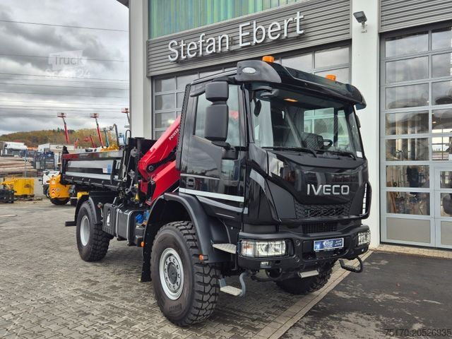 Camion benne IVECO Eurocargo ML150E32WS 4x4 Kran HMF 1130K Funk AHK