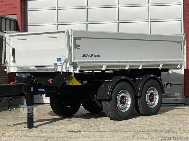 Three-way tipper trailer MÜLLER-MITTELTAL 19t Alu 3 S-K, Plane, Podest,