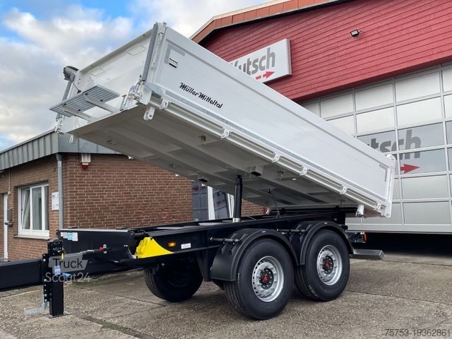 Three-way tipper trailer MÜLLER-MITTELTAL 19t Alu 3 S-K, Plane, Podest,