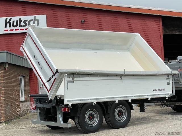 Three-way tipper trailer MÜLLER-MITTELTAL 19t Alu 3 S-K, Plane, Podest,