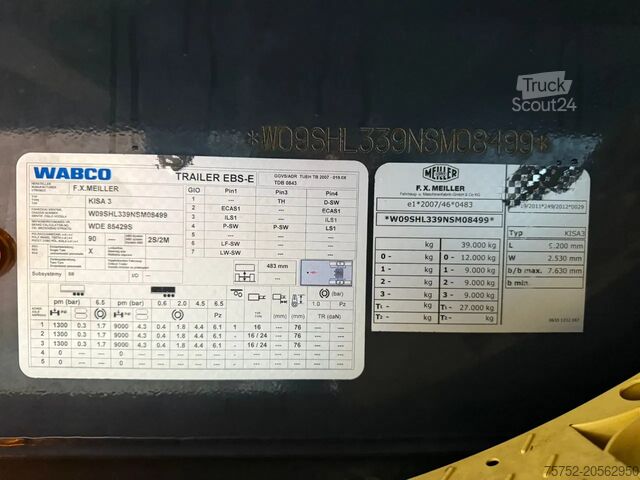 Самосвал Meiller KISA3 25M3 Liftas kunstof slijtbodem Alcoa Dura...