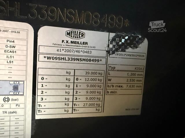 Самосвал Meiller KISA3 25M3 Liftas kunstof slijtbodem Alcoa Dura...