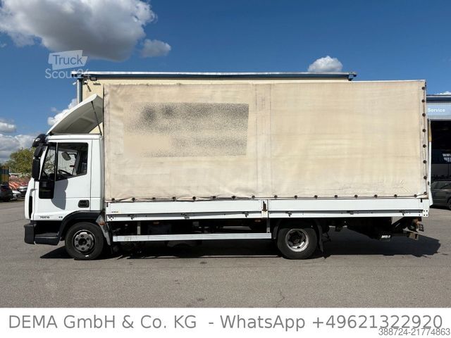 Transportador con plataforma y toldo IVECO ML75E18*Schalt*LBW*3-Sitze*Klima*Bordwände*