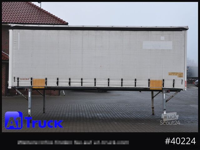 Wissellaadbak met open laadbak en zeil WECON WPR 745, verzinkt, 2520 innen, Code XL