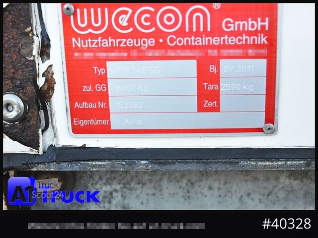 Wissellaadbak met open laadbak en zeil WECON WPR 745, verzinkt, 2520 innen, Code XL