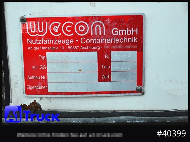 Wissellaadbak met open laadbak en zeil WECON WPR 745, verzinkt, 2520 innen, Code XL