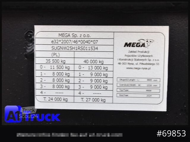 Полуприцеп-самосвал REISCH Mega  25m³ Lift Stahl  SAF 4X4 Allrad 1350mm