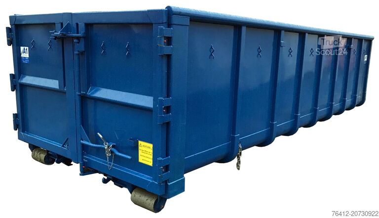 Roll-off container A1 Container Normbehälter 22 m³ - Doppelflügeltür - RAL 5010 Enzianblau - Abrollcontainer