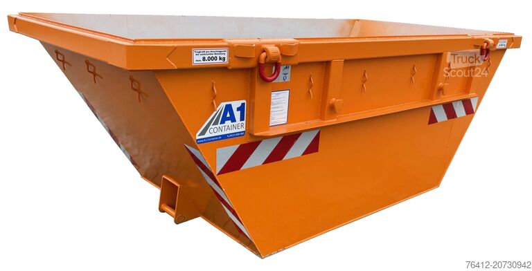 Krogcontainer A1 Container Absetzmulde 5 m³ - kranbar - Trapezform - RAL 2011 Tieforange - Absetzcontainer