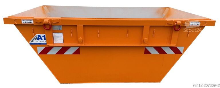 Krogcontainer A1 Container Absetzmulde 5 m³ - kranbar - Trapezform - RAL 2011 Tieforange - Absetzcontainer