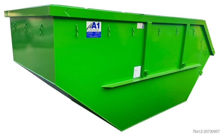 Krogcontainer A1 Container Absetzmulde 10 m³ asym. offen ? RAL 6018 Gelbgrün ? Absetzcontainer