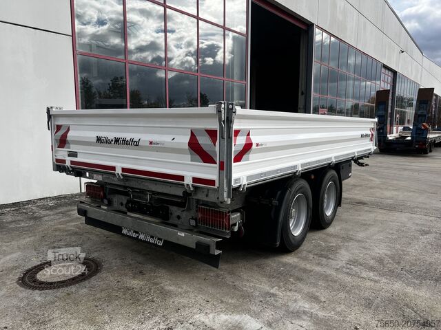 Tresidet tipvognstrailer Müller Mitteltal TA-2 14,4 t Tandemkipper- Tieflader Breitbereifung NEUWERTIG