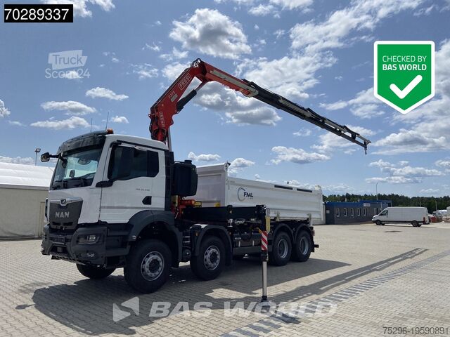 3-sided tipper MAN TGS 35.440 8X4 NEW! Fassi F275.026 Kran Crane 1...