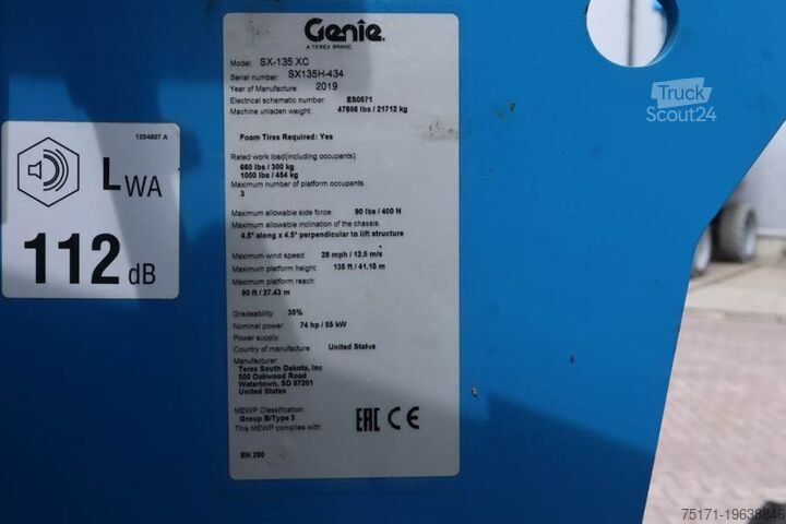 Teleskopbühne Genie SX135XC Diesel, 43m Working Height, 27.5m Reach, B