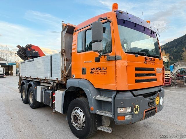 Pašizgāzējs kravas automašīna STEYR 33S46 6X4BB Retarder Kipper Kran PK 29002-6 Seil